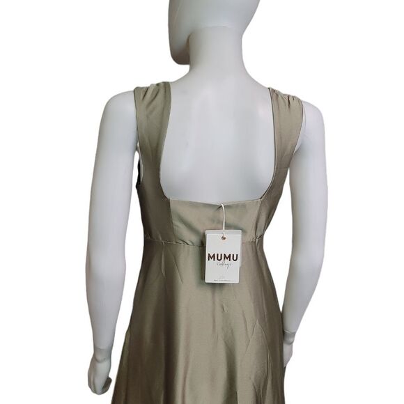 Show Me Your MuMu Madi Gown Green Moss Satin - Picture 5 of 11